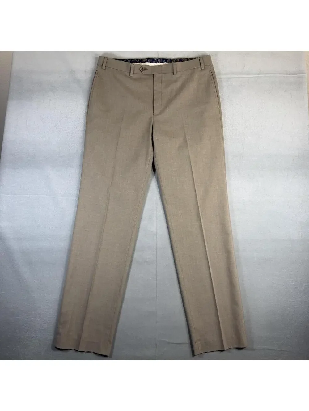 Lauren Ralph Lauren Dress Pants Mens 36x34 Beige Flat Front Straight Classic Fit